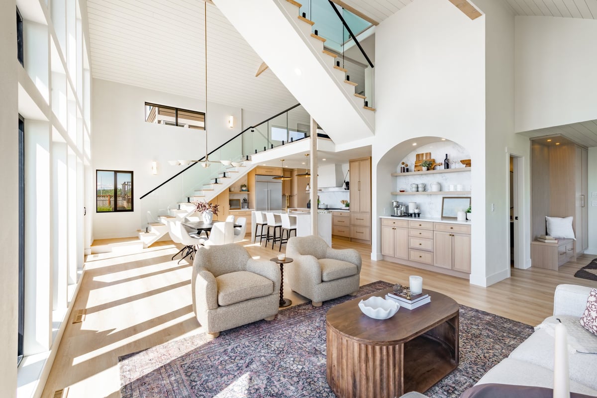 Interior rooms of an ocean front home