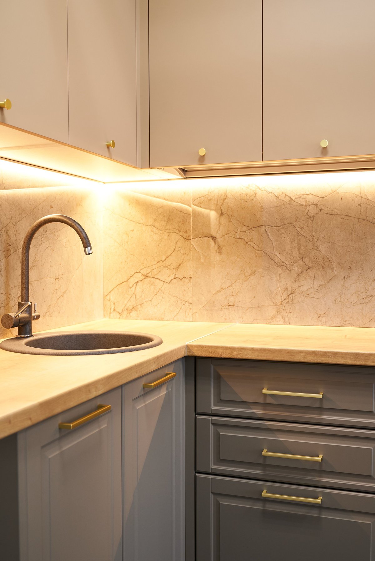 Modern kitchen design with sleek cabinets and stylish sink